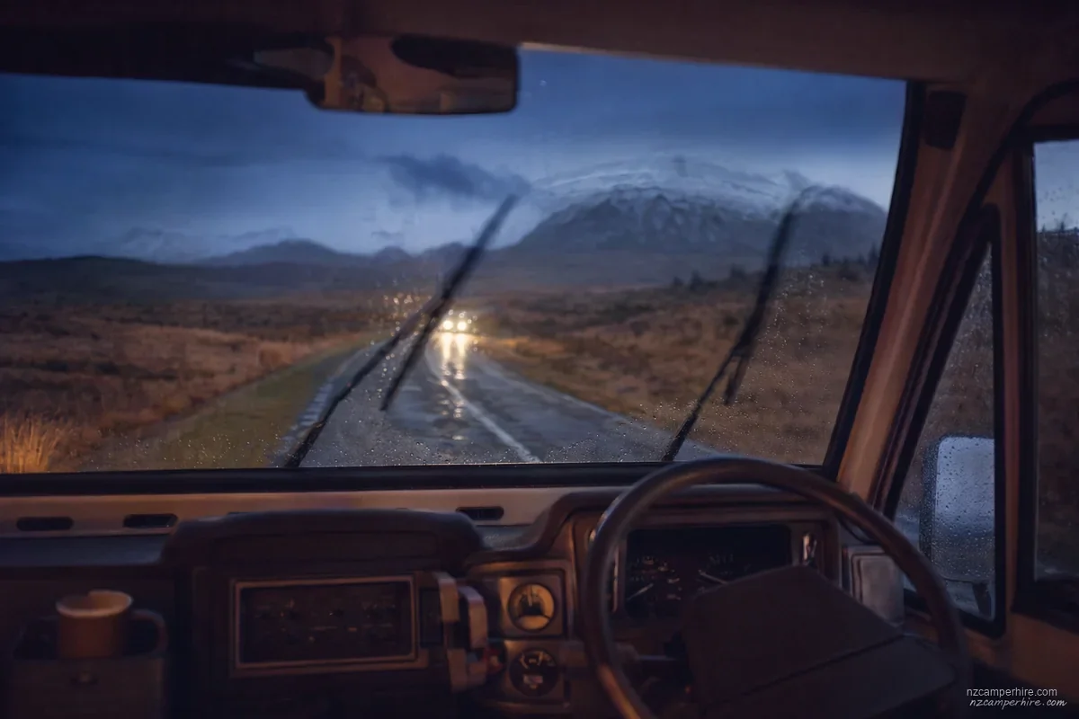 A quiet moment on the Christchurch to Lake Tekapo — motorhome drive guide route